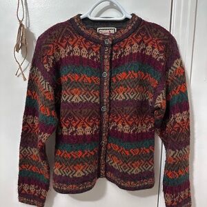 Vintage Alpaca Peru Sweater Cardigan